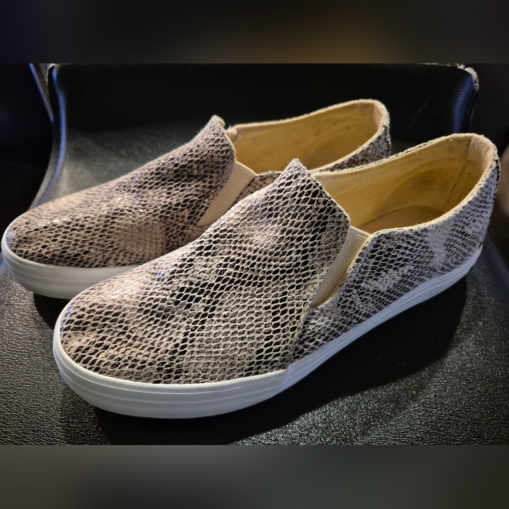 Faux Snakeskin Slip-On Sneakers